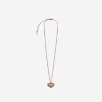 saint laurent charms heart necklace in gold-toned brass
