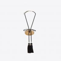 saint laurent loulou passementerie necklace in gold metal with black tassels