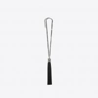 saint laurent loulou necklace with tassel in black viscose