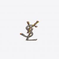 saint laurent opyum berber brooch in silver-toned tin and multicolored enamel