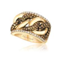 le vian 14k honey gold™ ring with chocolate diamonds® 1  1/8 cts., vanilla diamonds® 3/8 cts.