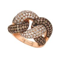 le vian 14k strawberry gold® ring with chocolate diamonds® 2 cts., vanilla diamonds® 1  3/8 cts.