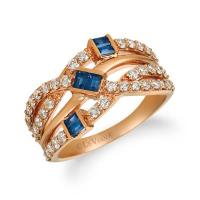 le vian 14k strawberry gold® blueberry sapphire™ 3/8 cts. ring with nude diamonds™ 3/4 cts.