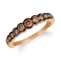 le vian 14k strawberry gold® ring with ombre chocolate diamonds® 7/8 cts.