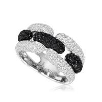 le vian 18k vanilla gold® ring with black diamonds 1 cts., vanilla diamonds® 1  1/5 cts.