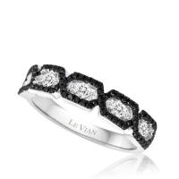 le vian 18k vanilla goldÂ® ring with vanilla diamondsÂ® 1/3 cts., black diamonds 1/3 cts.