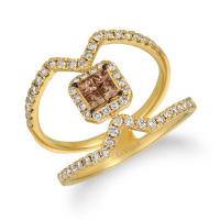 le vian 14k honey gold™ ring with chocolate diamonds® 1/4 cts., nude diamonds™ 1/2 cts.