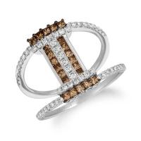 le vian 14k vanilla goldÂ® ring with chocolate diamondsÂ® 1/2 cts., vanilla diamondsÂ® 3/8 cts.