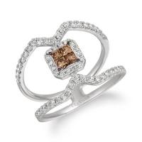 le vian 14k vanilla gold® ring with chocolate diamonds® 1/8 cts., vanilla diamonds® 1/2 cts.