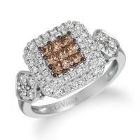 le vian 14k vanilla goldÂ® ring with vanilla diamondsÂ® 5/8 cts., chocolate diamondsÂ® 3/8 cts.
