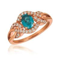 le vian 14k strawberry goldÂ® blueberry zirconâ„¢ 7/8 cts. ring with vanilla diamondsÂ® 1/4 cts.