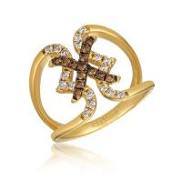 le vian 14k honey goldâ„¢ ring with nude diamondsâ„¢ 1/3 cts., chocolate diamondsÂ® 1/4 cts.