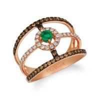 le vian 14k strawberry gold® costa smeralda emeralds™ 1/6 cts. ring