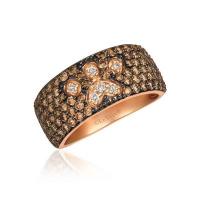 le vian 14k strawberry gold® ring with chocolate diamonds® 1  1/2 cts., nude diamonds™ 1/10 cts.