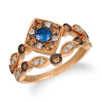 le vian 14k strawberry gold® blueberry sapphire™ 1/5 cts. ring with chocolate diamonds® 1/3 cts., nude diamonds™ 1/3 cts.