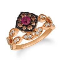 le vian 14k strawberry goldÂ® raspberry rhodoliteÂ® 1/3 cts. ring with chocolate diamondsÂ® 1/4 cts., nude diamondsâ„¢ 1/3 cts.
