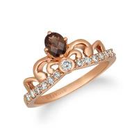 le vian 14k strawberry gold® chocolate quartz® 1/4 cts. ring with nude diamonds™ 1/3 cts.