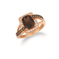 le vian 14k strawberry goldÂ® chocolate quartzÂ® 1  5/8 cts. ring with chocolate diamondsÂ® 1/4 cts., nude diamondsâ„¢ 1/6 cts.