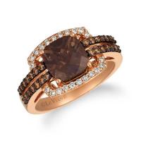 le vian 14k strawberry gold® chocolate quartz® 1  3/4 cts. ring with chocolate diamonds® 1/3 cts., nude diamonds™ 1/5 cts.