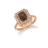 le vian 14k strawberry gold® chocolate quartz® 1 cts. ring with nude diamonds™ 3/4 cts.