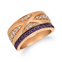 le vian 14k strawberry gold® grape amethyst™ 1/3 cts. ring with nude diamonds™ 1/2 cts.