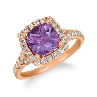 le vian 14k strawberry gold® grape amethyst™ 1  1/2 cts. ring with nude diamonds™ 3/4 cts.