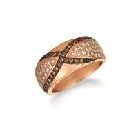 le vian 14k strawberry gold® ring with nude diamonds™ 1/2 cts., chocolate diamonds® 1/4 cts.