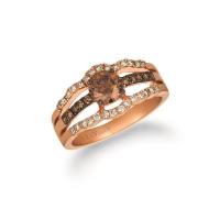 le vian 14k strawberry gold® ring with chocolate diamonds® 7/8 cts., nude diamonds™ 1/4 cts.