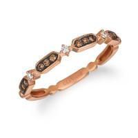 le vian 14k strawberry gold® ring with vanilla diamonds®  cts., chocolate diamonds® 1/15 cts.