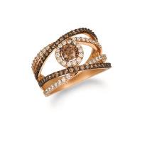 le vian 14k strawberry goldÂ® ring with chocolate diamondsÂ® 3/4 cts., vanilla diamondsÂ® 1/2 cts.