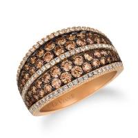 le vian 14k strawberry gold® ring with chocolate diamonds® 1  1/2 cts., vanilla diamonds® 3/8 cts.
