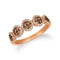 le vian 14k strawberry gold® ring with chocolate diamonds® 1/4 cts., vanilla diamonds® 1/5 cts.