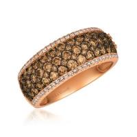 le vian 14k strawberry gold® ring with chocolate diamonds® 1  1/3 cts., vanilla diamonds® 1/5 cts.