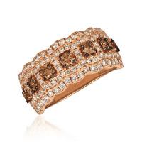 le vian 14k strawberry gold® ring with chocolate diamonds® 1/2 cts., nude diamonds™ 7/8 cts.
