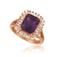 le vian 14k strawberry goldÂ® grape amethystâ„¢ 2  1/2 cts. ring with vanilla diamondsÂ® 1/3 cts.