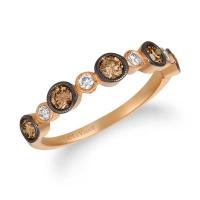 le vian 14k strawberry gold® ring with chocolate diamonds® 5/8 cts., vanilla diamonds® 1/8 cts.