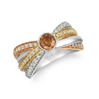 le vian 14k tri color gold ring with chocolate diamonds® 1/2 cts., nude diamonds™ 5/8 cts.