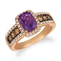 le vian 14k strawberry gold® grape amethyst™ 1  1/4 cts. ring with chocolate diamonds® 1/3 cts., nude diamonds™ 1/3 cts.