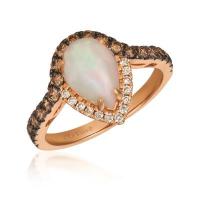 le vian 14k strawberry goldÂ® neopolitan opalâ„¢ 7/8 cts. ring with chocolate diamondsÂ® 1/2 cts., nude diamondsâ„¢ 1/10 cts.