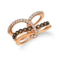 le vian 14k strawberry gold® ring with chocolate diamonds® 1/5 cts., vanilla diamonds® 1/3 cts.