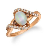 le vian 14k strawberry gold® neopolitan opal™ 5/8 cts. ring with chocolate diamonds® 1/10 cts., nude diamonds™ 1/3 cts.