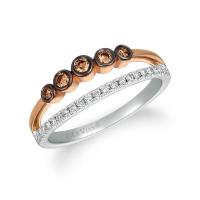 le vian 14k two tone gold ring with chocolate diamonds® 1/6 cts., vanilla diamonds® 1/8 cts.