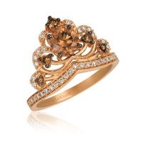 le vian 14k strawberry gold® ring with chocolate diamonds® 1 cts., nude diamonds™ 1/4 cts.