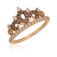 le vian 14k strawberry goldÂ® ring with nude diamondsâ„¢ 1/3 cts., chocolate diamondsÂ® 1/8 cts.