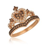 le vian 14k strawberry gold® ring with chocolate diamonds® 1/3 cts., nude diamonds™ 1/5 cts.