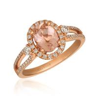 le vian 14k strawberry gold® peach morganite™ 7/8 cts. ring with nude diamonds™ 1/2 cts.