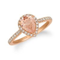 le vian 14k strawberry gold® peach morganite™ 3/4 cts. ring with nude diamonds™ 1/3 cts.