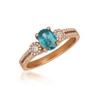 le vian 14k strawberry gold® blueberry zircon™ 7/8 cts. ring with vanilla diamonds® 1/4 cts.