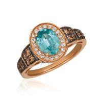 le vian 14k strawberry gold® blueberry zircon™ 1  1/3 cts. ring with chocolate diamonds® 3/8 cts., vanilla diamonds® 1/8 cts.