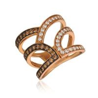 le vian 14k strawberry gold® ring with chocolate diamonds® 1/2 cts., nude diamonds™ 1/2 cts.
